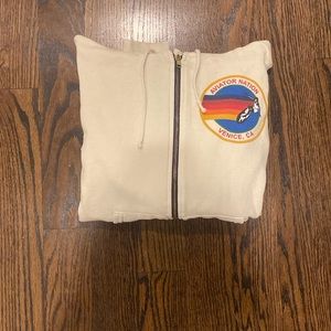 Aviator nation cream size s zip up sweater